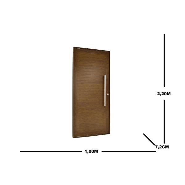 Imagem de Porta Lambril Pivotante com Puxador Esquerda Topsul 220x120cm Esquadrisul Marrom