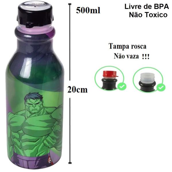 Imagem de Porta lanche Escola Passeio Kit Infantil Hulk C/ Garrafas