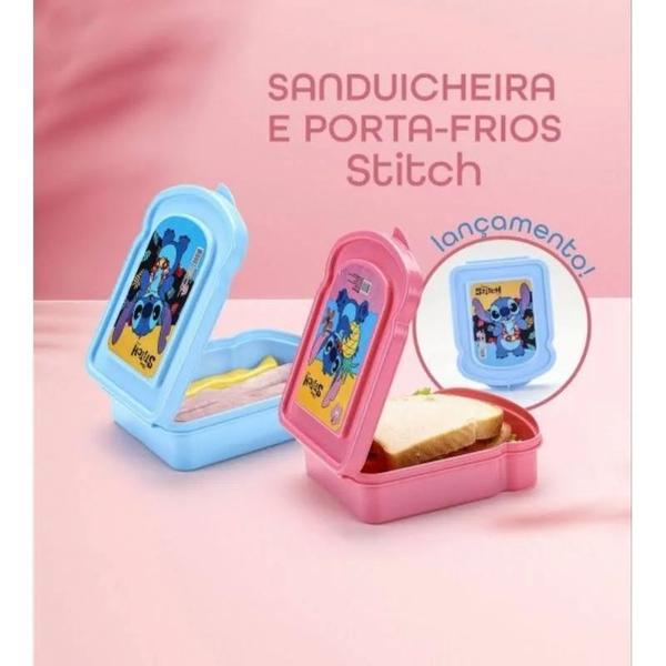 Imagem de Porta Lanche Sanduicheira Stitch Disney Infantil 