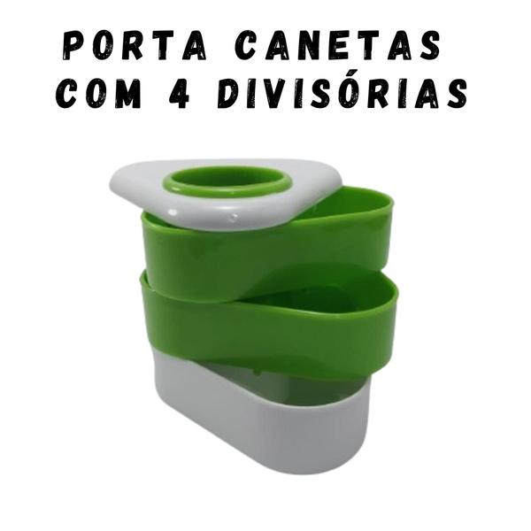 Imagem de Porta Lápis Caneta de Mesa com 4 Divisórias para Pequenos Objetos