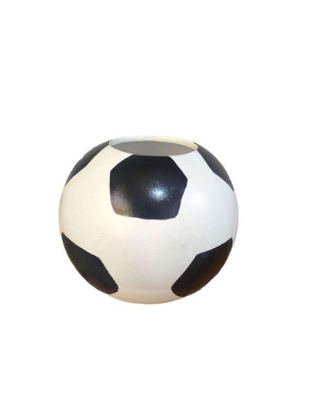 Imagem de Porta Lápis ou Vaso Formato de Bola Futebol Ceramica - Decore Casa