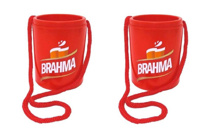 Imagem de porta lata 350ml  Brahma poliestireno expandido com cordão 2 unidades