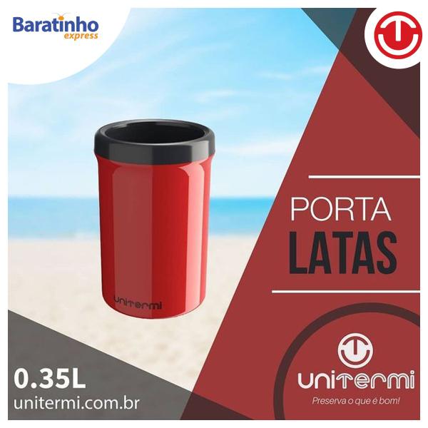 Imagem de Porta Latas Térmico 350ml Vermelho P/ Cerveja Refrigerante