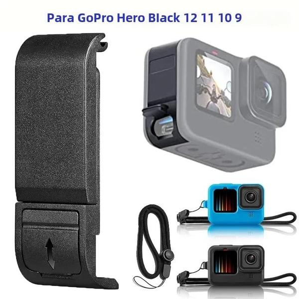 Imagem de Porta Lateral de Silicone Preta para GoPro Hero 12/11/10/9 - À Prova D'Água