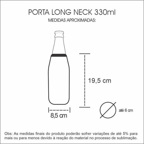 Imagem de Porta Long Neck Térmico Em Neoprene Preto Liso com Zíper 5 Unidades