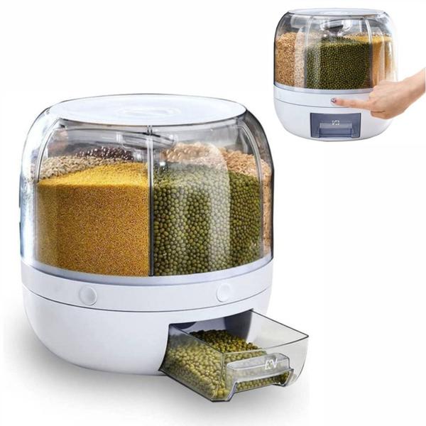 Imagem de Porta Mantimento Cereais Arroz Feijão Dispenser Giratório 360 Grande