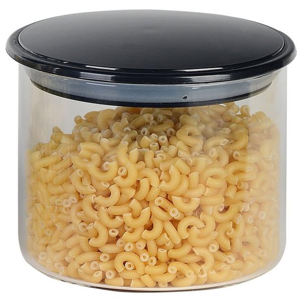 Porta mantimento em vidro borossilicato com tampa preta 400ml - Dynasty Imagem de Porta mantimento em vidro borossilicato com tampa preta 400ml