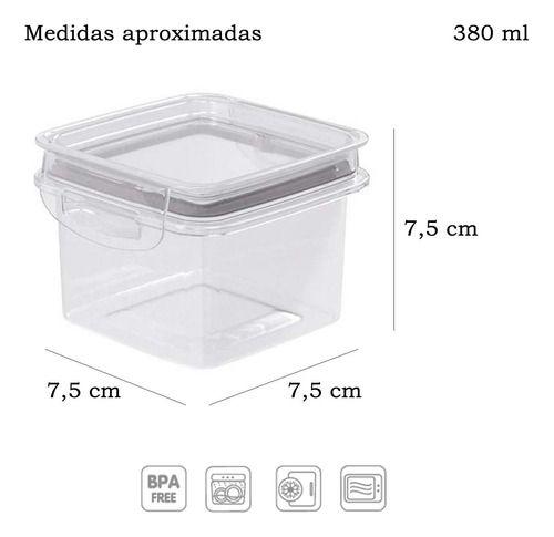 Imagem de Porta Mantimentos Hermético Quadrado Trava Mais 380ml