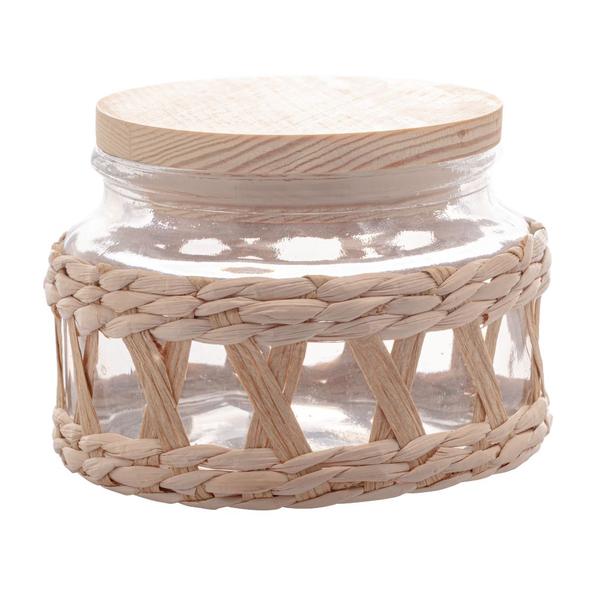 Porta Mantimentos Pote de Vidro com Sisal e Tampa de Madeira 350ml Wolff Imagem de Porta Mantimentos Pote de Vidro com Sisal e Tampa de Madeira 350ml Wolff