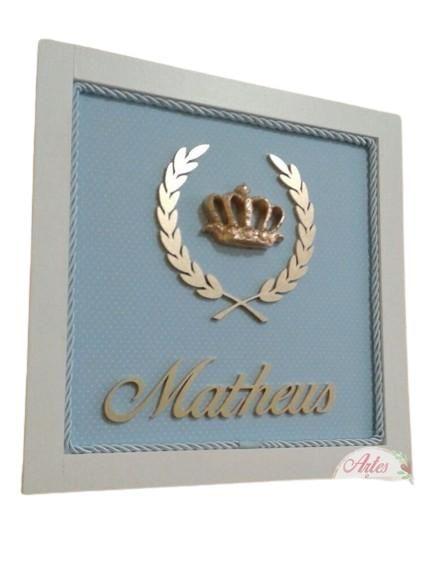 Imagem de Porta maternidade 25x25 Azul Urso quarto infantil bebê mdf