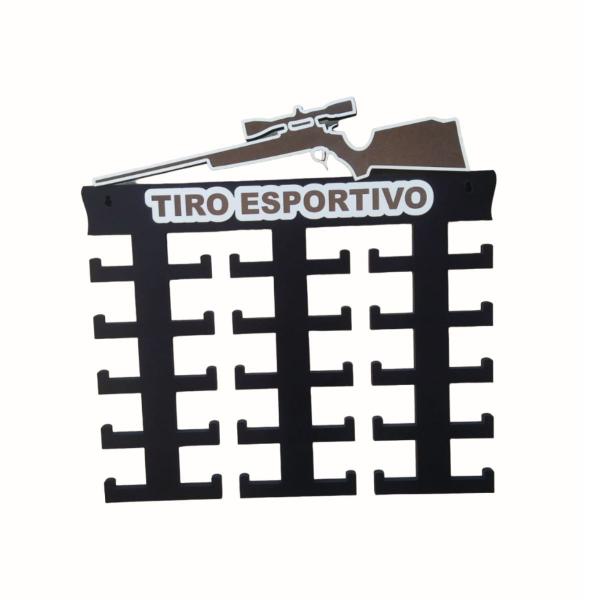 Imagem de Porta medalha kit c/10 tiro esportivo 35x35 mdf preto