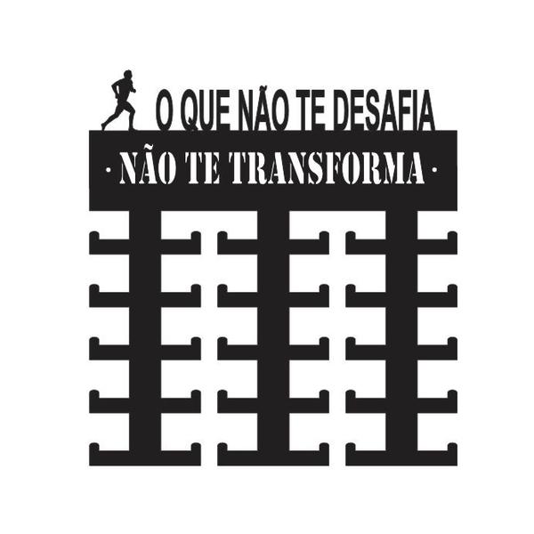 Imagem de Porta Medalhas Corrida Masculino Mdf 6mm Preto Até 30 Medalhas