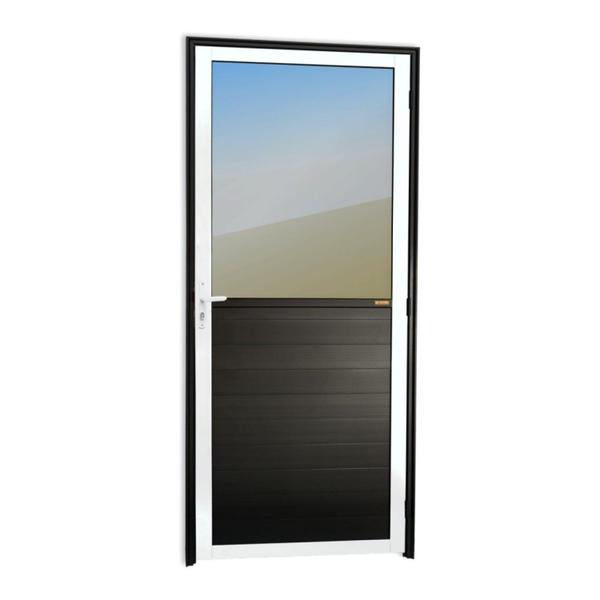 Imagem de Porta Meia Lambril Meia Vidrão Super 25 Vidro Reflex 210cm x 80cm Brimak