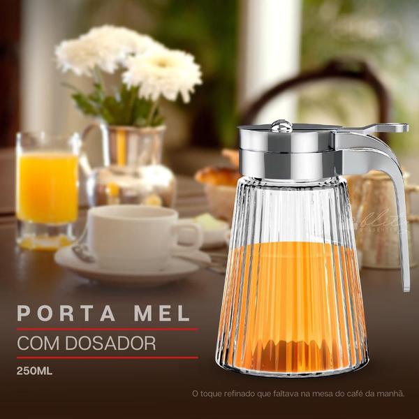 Imagem de Porta Mel De Vidro Com Dosador 270ml Mesa Posta Euro Home