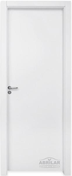 Imagem de Porta Montada de Giro Lisa Madeira Colmeia Branco UV Esquerda 214x67x10cm PS01 Batente Regulável