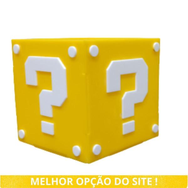 Imagem de Porta Objetos Cubo Mario Amarelo E Branco Geek Gamers