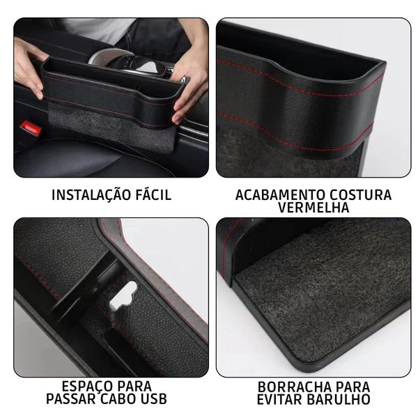 Imagem de Porta objetos Veicular Preto Motorista Fiat Cherry Toyota GM