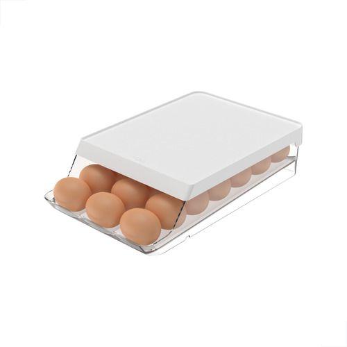 Porta Organizador De Ovos Roll Clear Fresh 21 Unid Branco - Ou Imagem de Porta Organizador De Ovos Roll Clear Fresh 21 Unid Branco