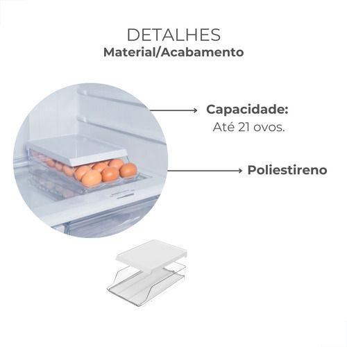 Porta Organizador De Ovos Roll Clear Fresh 21 Unid Branco - Ou Imagem de Porta Organizador De Ovos Roll Clear Fresh 21 Unid Branco