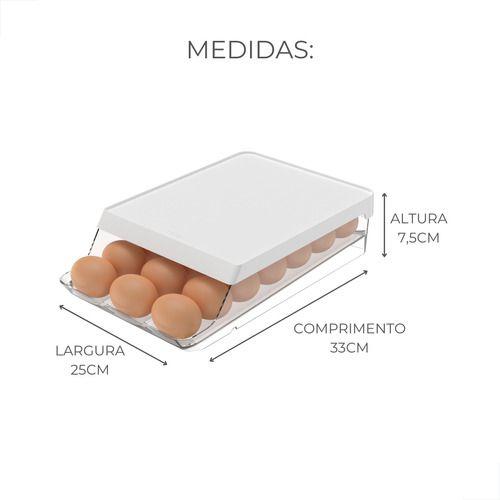 Porta Organizador De Ovos Roll Clear Fresh 21 Unid Branco - Ou Imagem de Porta Organizador De Ovos Roll Clear Fresh 21 Unid Branco