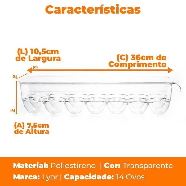 Imagem de Porta Ovos Organizador Geladeira Tampa My Box 14 Unidades 2