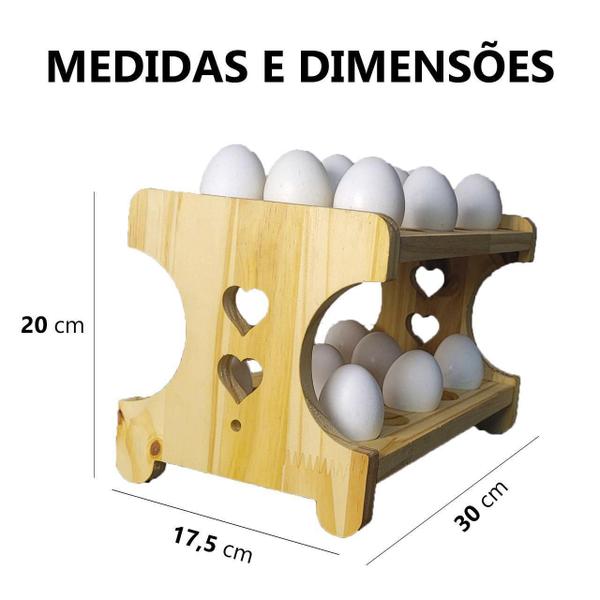 Imagem de Porta Ovos Para 30 Unidades - Dois Corações Redondo