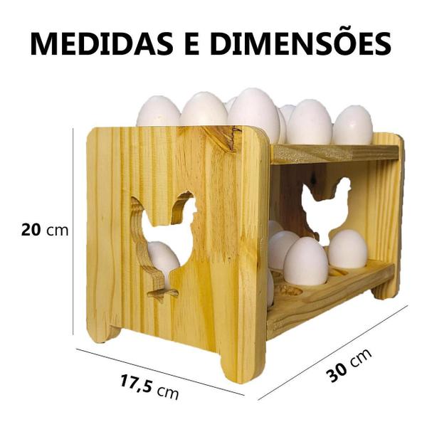 Porta Ovos Para 30 Unidades - Galinha Reto - Senhora Madeira Imagem de Porta Ovos Para 30 Unidades - Galinha Reto