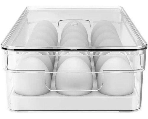 Porta Ovos Para Geladeira Com Tampa Empilhavel - 18 Ovos - Ou Imagem de Porta Ovos Para Geladeira Com Tampa Empilhavel - 18 Ovos