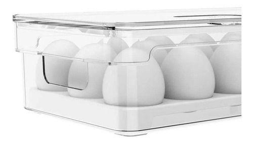 Porta Ovos Para Geladeira Com Tampa Empilhavel - 18 Ovos - Ou Imagem de Porta Ovos Para Geladeira Com Tampa Empilhavel - 18 Ovos