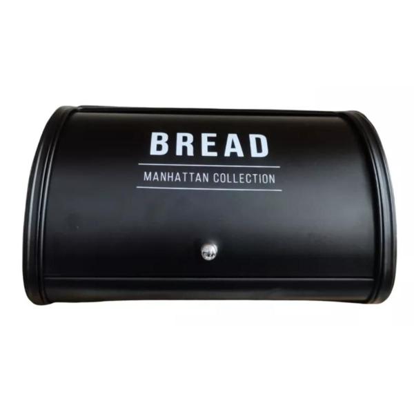 Imagem de Porta Pães Black Manhattan Bread Aço Preto Forma Caseiro