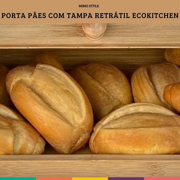 Imagem de Porta Pães Com Tampa Retrátil De Bambu Ecokitchen Mimo Style