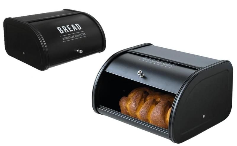 Porta Pães Em Aço Com Tampa Retrátil Manhattan Armazena Pão - Hauskraft Imagem de Porta Pães Em Aço Com Tampa Retrátil Manhattan Armazena Pão