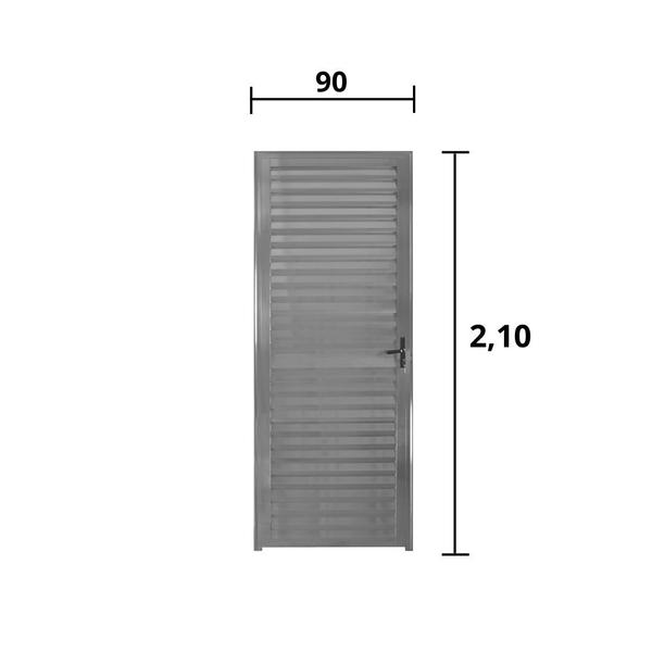 Imagem de Porta Palheta 2.10 (A) X 0,90(L) Alumínio Brilhante Lado Esquerdo - Hale