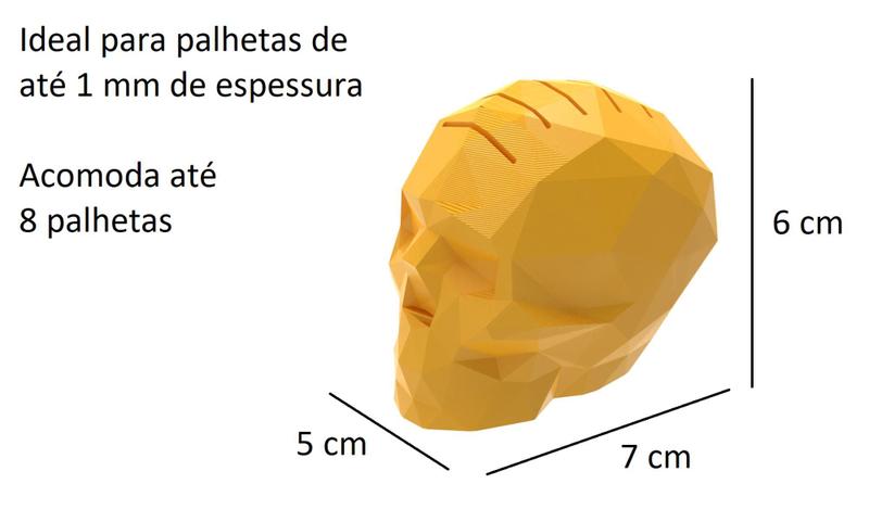 Imagem de Porta-palhetas Caveira Geométrica Mohawk Diversas Cores