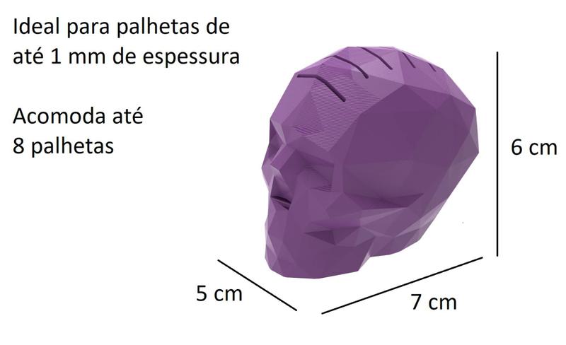 Imagem de Porta-palhetas Caveira Geométrica Mohawk Diversas Cores