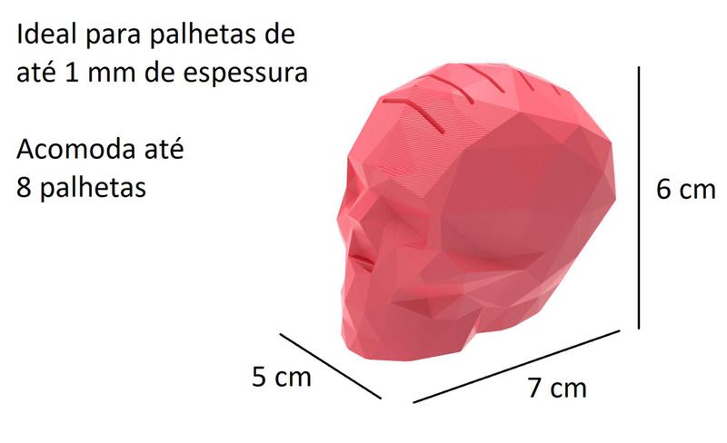 Imagem de Porta-palhetas Caveira Geométrica Mohawk Diversas Cores