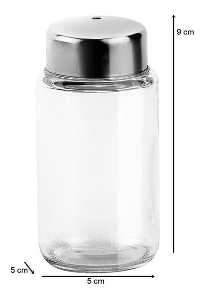 Porta Palito Dente De Vidro Com Tampa Inox Paliteiro VDR1204-6 Euro Home Imagem de Porta Palito Dente De Vidro Com Tampa Inox Paliteiro VDR1204-6 Euro Home