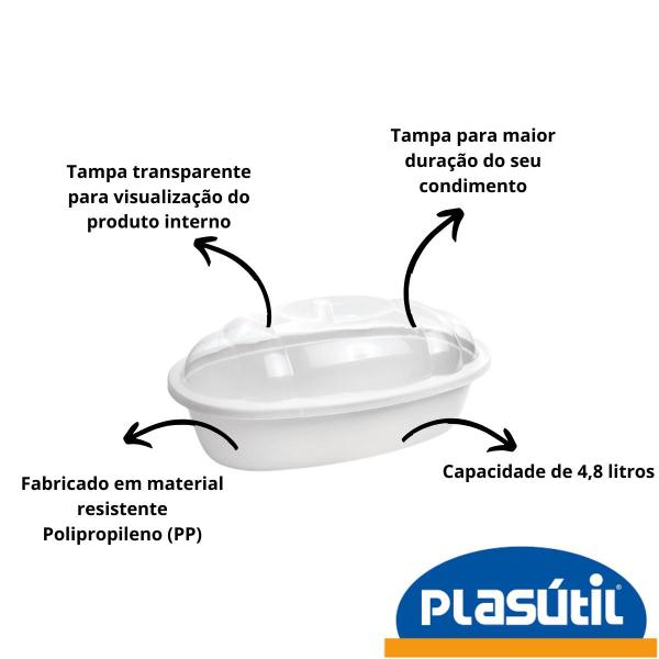 Porta Pão C/ Tampa Mesa Posta Cozinha Café Pães Bolos 4,8L - Plásutil Imagem de Porta Pão C/ Tampa Mesa Posta Cozinha Café Pães Bolos 4,8L