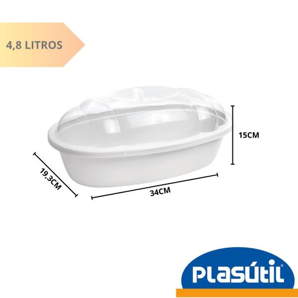 Porta Pão C/ Tampa Mesa Posta Cozinha Café Pães Bolos 4,8L - Plásutil Imagem de Porta Pão C/ Tampa Mesa Posta Cozinha Café Pães Bolos 4,8L