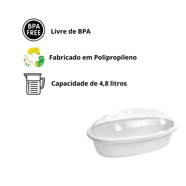 Porta Pão C/ Tampa Mesa Posta Cozinha Café Pães Bolos 4,8L - Plásutil Imagem de Porta Pão C/ Tampa Mesa Posta Cozinha Café Pães Bolos 4,8L
