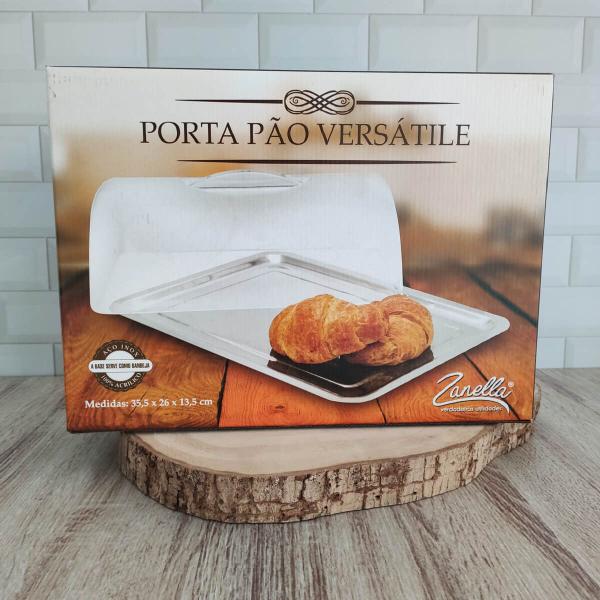 Porta Pão Versátile 2 Peças Inox Tampa Acrílico Porta Forma de Queijo Zanella Imagem de Porta Pão Versátile 2 Peças Inox Tampa Acrílico Porta Forma de Queijo Zanella