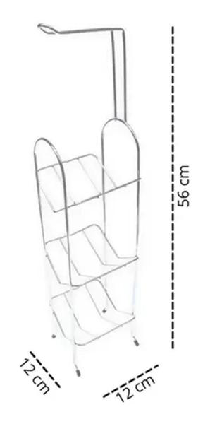 Imagem de Porta Papéis Higiênico De Chão Cromado C/ Dispenser 4 Rolos