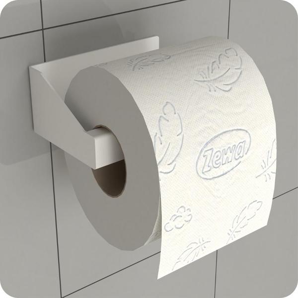 Imagem de Porta Papel Higiênico Adesivo Colar Na Parede Branco DF