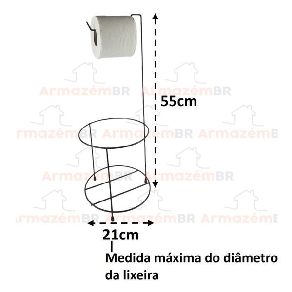 Imagem de Porta Papel Higiênico Aramado Grande Preto 0049Cp/5 Amz