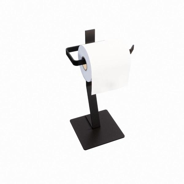 Porta Papel Higiênico Chão Papeleira Banheiro Lavabo Preto - Big House Shop Imagem de Porta Papel Higiênico Chão Papeleira Banheiro Lavabo Preto
