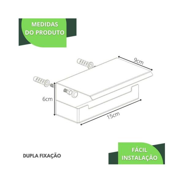 Imagem de Porta Papel Higienico Com Apoio Para Celular Inox ELG