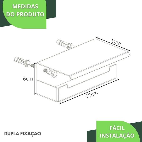 Imagem de Porta Papel Higienico Com Suporte Para Celular Inox Elg