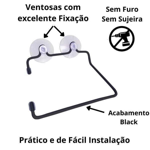 Imagem de Porta Papel Higienico Com Ventosa - Preto