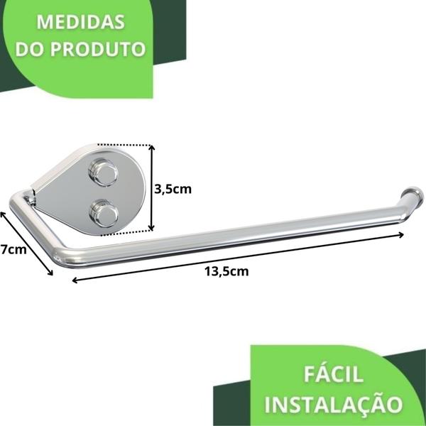 Imagem de Porta Papel Higiênico Cromado Dupla Fixação De Parede SF.ARM