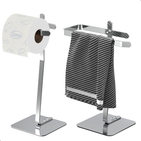 Porta Papel Higiênico de Chão Inox e Toalha Lavabo Oslo.S - S3GShop Imagem de Porta Papel Higiênico de Chão Inox e Toalha Lavabo Oslo.S